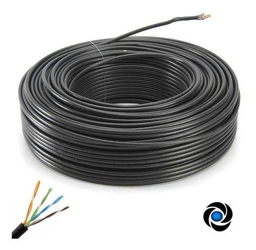 Cable Rollo 100mts 100m Utp Exterior Cat5e Red Cctv Balun Camara Seguridad
