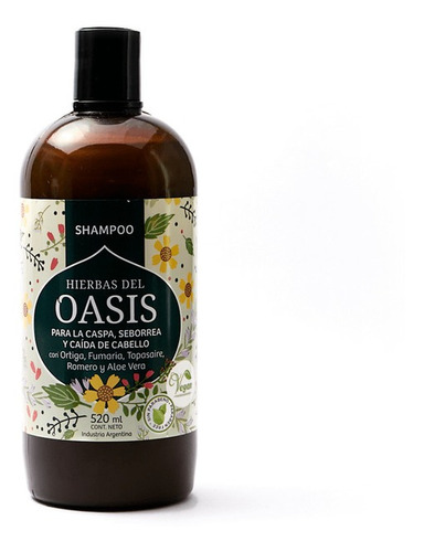 Shampoo Oasis 520ml Para La Caspa Seborrea Y Caida Vegano