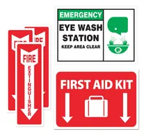 Comprar Letrero Adhesivo Seguridad Emergencia Juego Completo Flecha