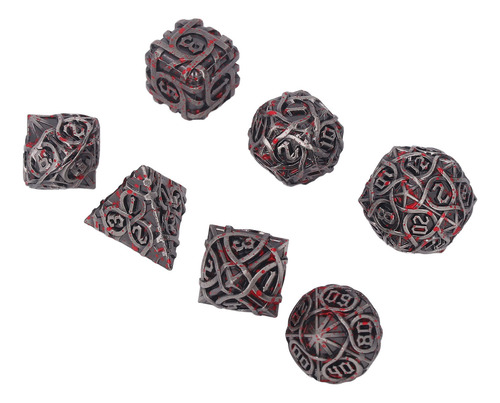 Juego De Dados Poliédricos De Metal Con Manchas De Sangre, R