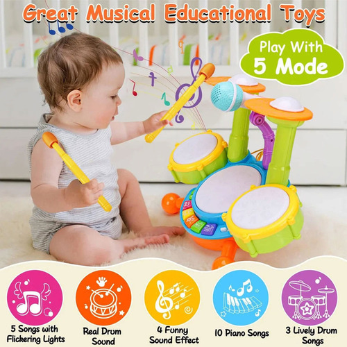 Juguete Musical De Batería For Niños