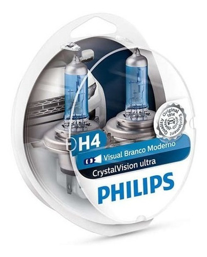 Lampara H4 Philips Cristal Vision Ultra Original 4300k!!!