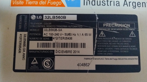 Placa Fuente Lg 32lb550b 32lb560b 32lb570b Eax65391401 (2.8) (Usado)