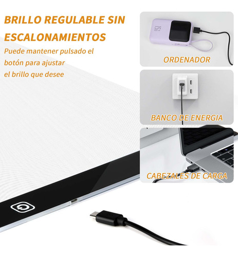 Mesa De Luz Dibujo A4 Almohadilla Led Con Usb Para Bocetos