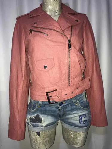 Michael kors pink leather jacket deals