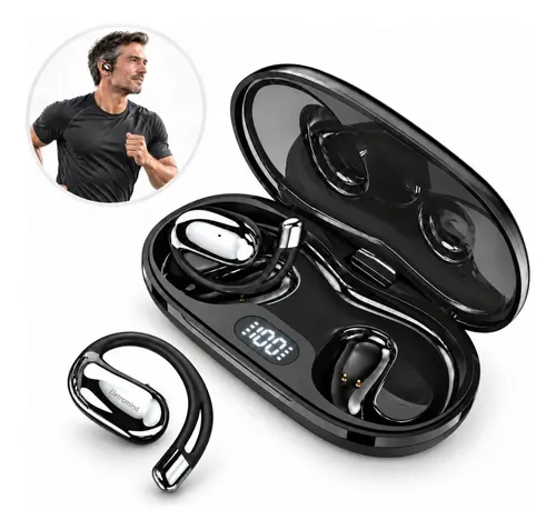 Fone De Ouvido Bluetooth 5.3 Sem Fio Tws Open Ear Esportivo Com Gancho Compatível iPhone Samsung Xiaomi Android Para Corrida Academia Com Microfone