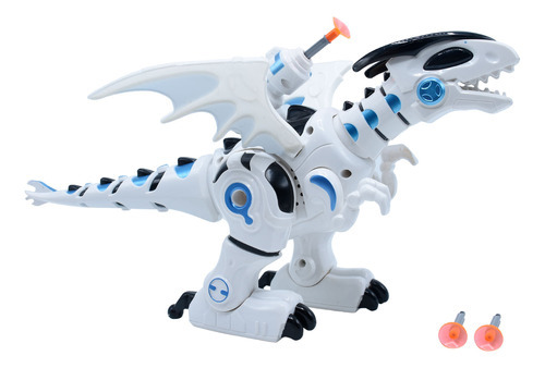 Dinosaurio Control Remoto Con Lanzadores Toy Logic Color Blanco Personaje Dinosaurios
