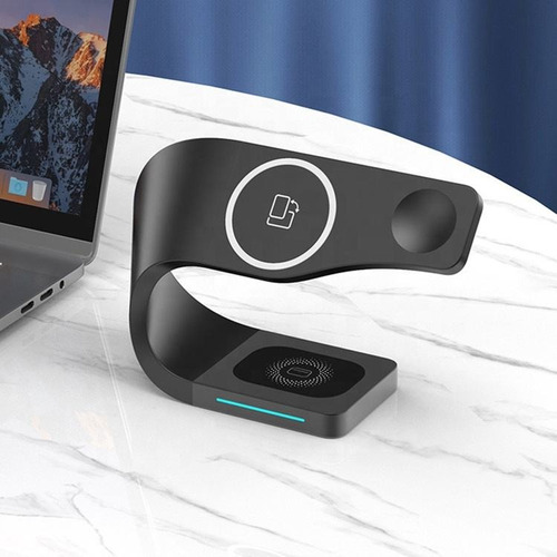Base Inalámbrica Magsafe Qi 15w P/iPhone Iwatch AirPods 4en1