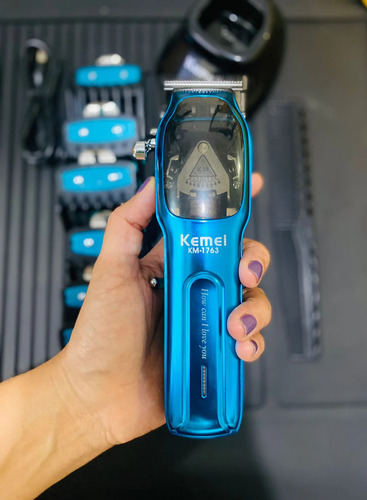 Maquina Corta Pelo Inalámbrica Inalambrica Kemei Color Azul