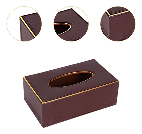 Caja De Pañuelos De Servilleta Rectangular Pu Pu Cuero Rojo