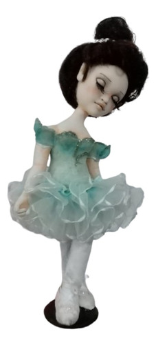 Hermosa Bailarina Muñeca De Porcelana Fría Artesanal 