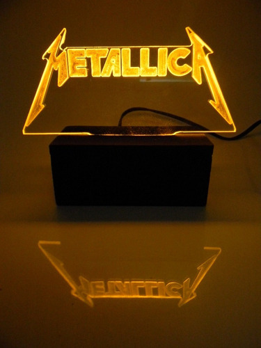 Luminária De Mesa Metallica Rock - Amarelo