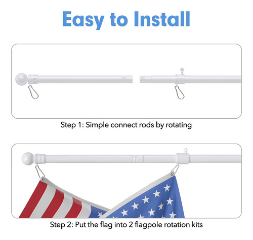Mástiles De Bandera De 7 Pies De Largo, Kit De Mástiles De B