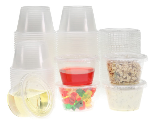 Freshware Vasos De Plastico Para Porciones Con Tapas [4 Onza