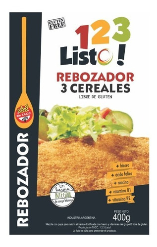 123 Listo Rebozador 3 Cereales Sin T.a.c.c 400g