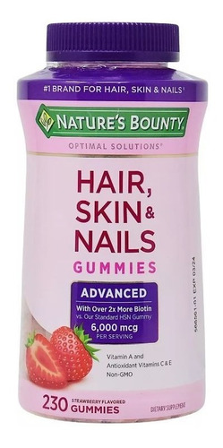Hair Skin And Nails Natures Bounty X2 Biotina 6000mcg 230gom