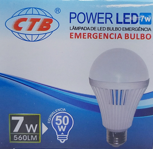 Lâmpada De Emergência - 7w - 6500k - Luz Branca Bivolt Ctb