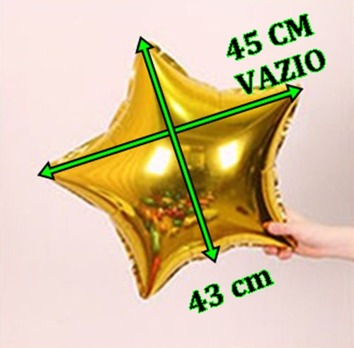 Balão Bolofofos Estrelas Dourada Azul 45cm 12 Unidades