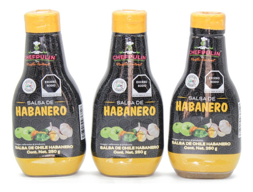 3 Botes De Salsa De Chile Habanero