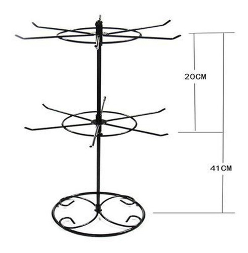 Imagen 4 de 10 de Exhibidor Simple Metalico 2 Nivel Joya Collar Llavero 41cm