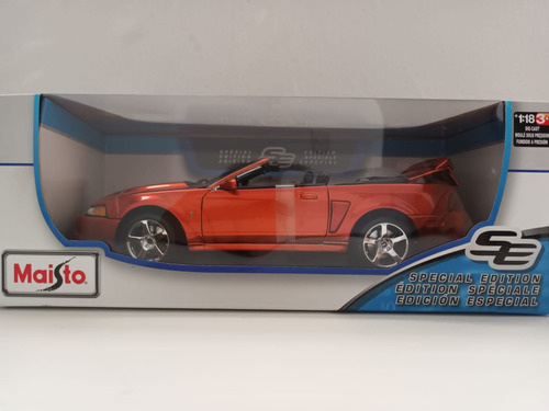 Maisto 2003 Ford Svt Mustang Cobra Convertible 1:18 Naranja Naranja (Usado)