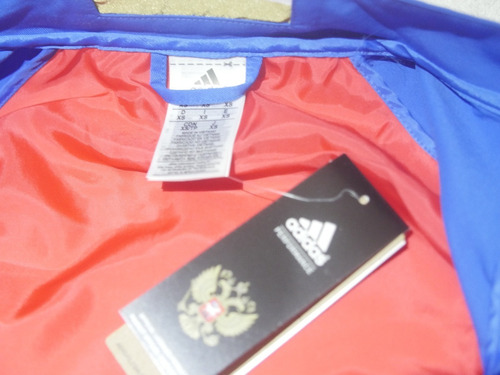 Imagen 5 de 8 de Campera adidas Rusia Doble Tela Blanca/azul Nueva