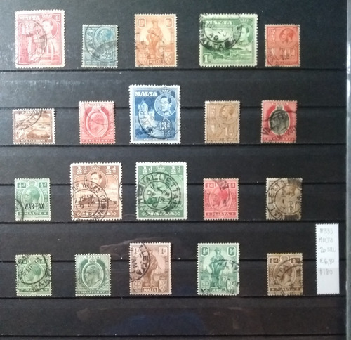 #335 Malta Colonia Inglesa Lote 20 Estampillas Antiguas