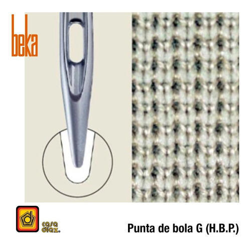 100 Agujas Beka B27 Para Overlock Punta Hbp (punta De Bola) Color Calibre 65/9
