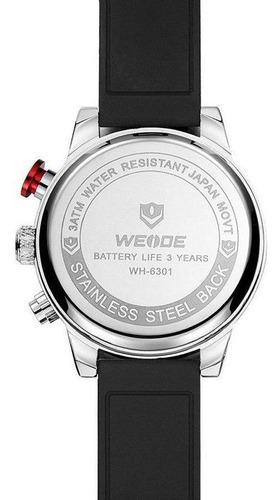 Relogio Masculino Weide Anadigi Wh6301 Preto E Branco