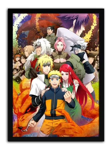 Quadro decorativo Poster Naruto Uzumaki Anime Desenho Arte com o