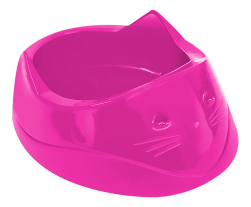 Comedouro Plastico Cara Do Gato Furacaopet 200 Ml (rosa)