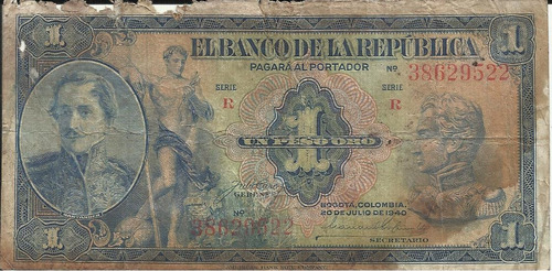 Colombia 1 Peso Oro 20 Julio 1940