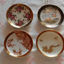 Comprar Antiguos 4 Platos De Porcelana Tsuji Diferentes Bellos
