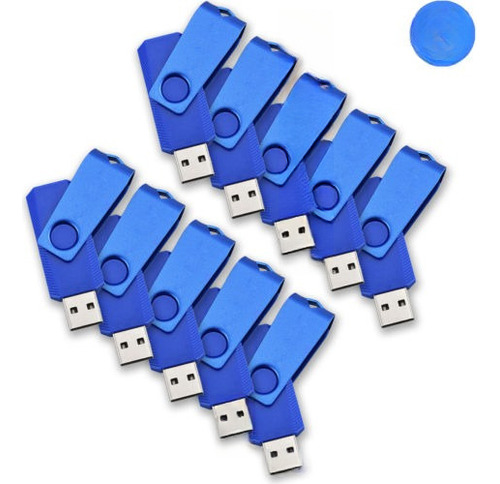 Lote 10 Swivel 1gb Usb2.0 Metal Palo Pen Drive Almacenamient