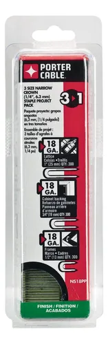 comprar Pack De Grapas Porter-cable, Calibre 18, 3 Tamaños, X900pzs 