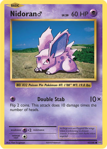 Cartas Pokemon Nidoran 43/108 Xy Evolutions Evo