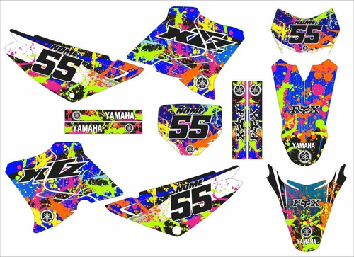 Adesivos Laminado Motocross Trilha Para Yamaha Xtz 125 19914 Cor COLORIDO