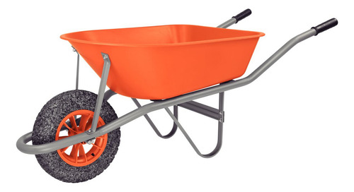 Carretilla Con Cubeta Profunda 55l Tramontina Naranja