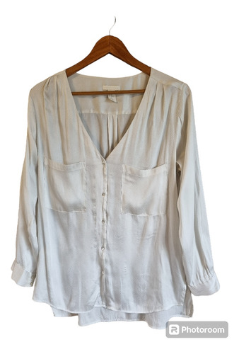 Camisa H&m Lunares Satinada Ab24 - Talle 40