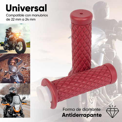 Par Jgo Puños Rojo Cafe Racer B645 Para Moto Kinlley