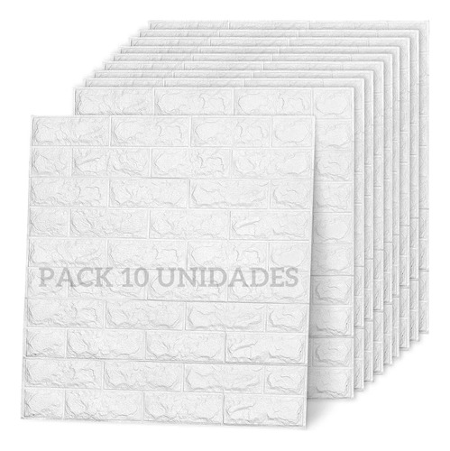 Pack X10 Placas Revestimiento Pared Ladrillos Autoadhesiva 