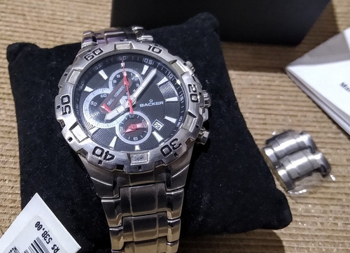 Relógio Backer Cronógrafo - Máquina Seiko - Completo