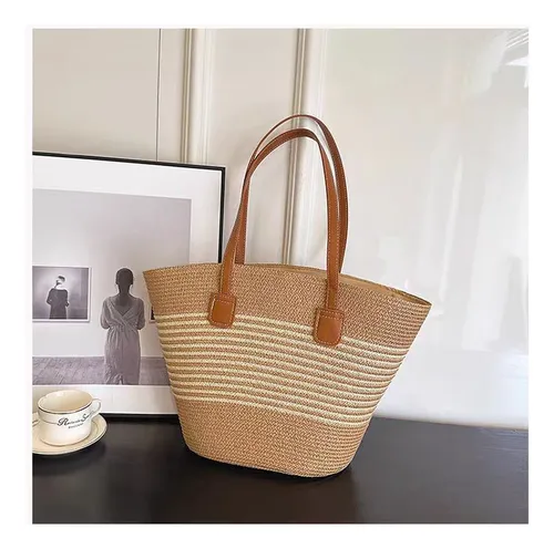 Bolso De Natural Boho Playero -tote Verano Con Gran Playa