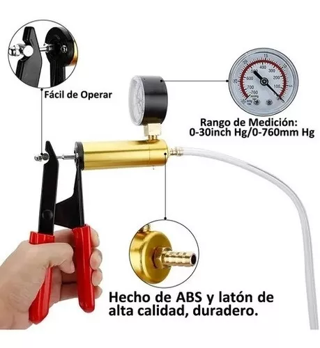 Bomba Vacio Manual Frenos Purgador Manometro Kit Auto Moto