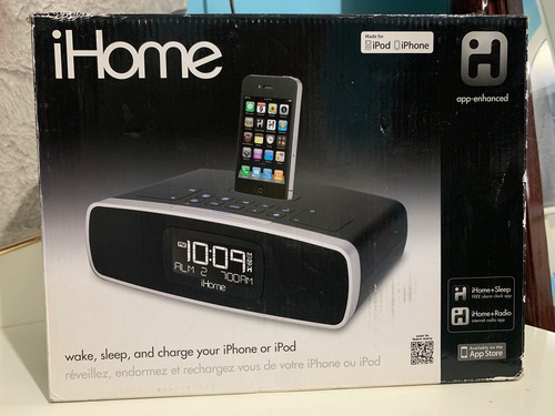 Radio Reloj Despertador Ihome C/dock Ipod Excelente Estado Negro (Usado)