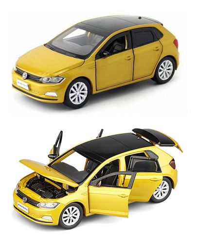 Volkswagen Polo Plus Miniatura Metal Coche Con Luz Y Sonido