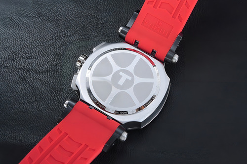 Reloj Tissot T-race T115.417.27.051.00 Original Color De La Correa Rojo Color Del Bisel Negro Color Del Fondo Negro