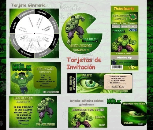 Kit Imprimible Increible Hulk Editable En Power Point