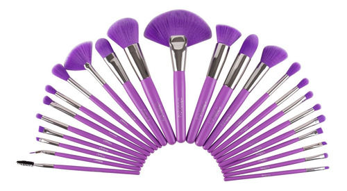 Set de 24 brochas de maquillaje Beauty Creations The Neon purple