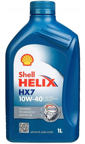 Imagen 1 de 8 de Aceite Shell Helix Hx7 10w40 Semi Sintetico 1 L Nafta Diesel